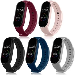 Pacote Kit 5 Pulseiras Extras Cores Vivas Silicone Compatível com Mi Band 3 | 4 | 5 | 6 | 7 | 8 [Envio imediato]