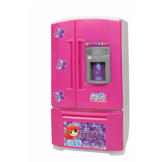 Geladeira De Brinquedo Inverse Colecao Meg Interativa Com Acessorios Dispenser De Agua Com Som E Luz - Magic Toys