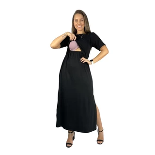 Vestido Amamentação Longo Viscolycra Premium Diversas Cores Gestante Grávida Moda Casual Evangélica