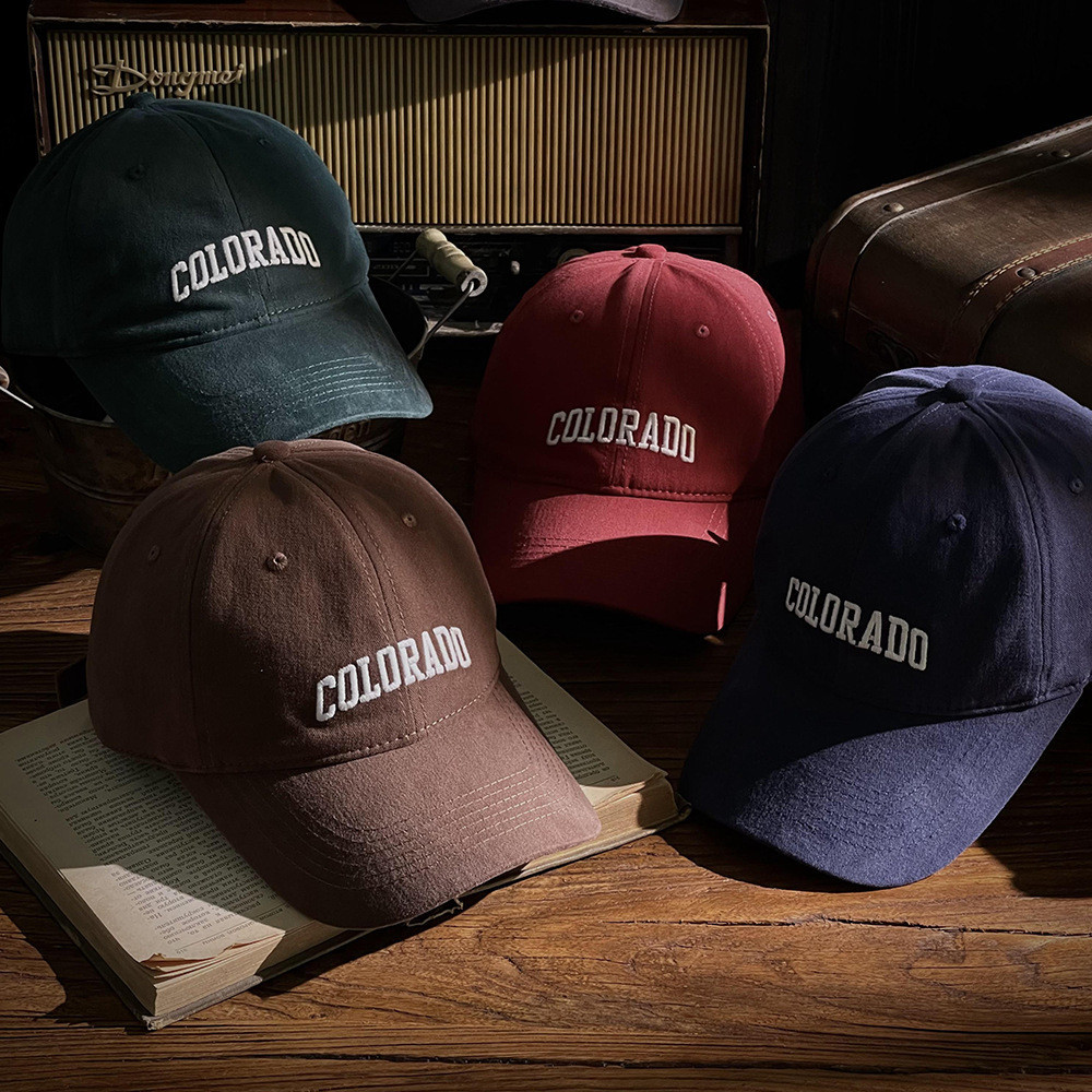 High qualidade Brushed Pure Cotton Pure Cotton Soft Top Baseball Cap Cap Coreano Estilo Coréia All-Match Letter Outono Inverno Chapéu Trendy Mostrando Rosto Pequeno Peaked Cap Women