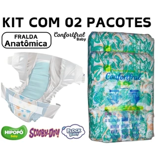 KIT COM 02 PACOTES DE FRALDA INFANTIL CONFORTFRAL BABY 2 LINHA em Oferta na Shopee
