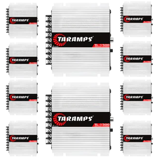 Kit 10 Módulo Amplificador Taramps TL1500 390W Rms 3 Canais 1 Canal 200W Rms 4 ohms 2 Canais 95W Rms 2 ohms