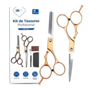 Kit Tesouras Profissional Corte De Cabelo Masculino Feminino Cabeleireiro Salão De Beleza Barbearia