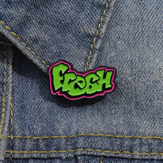Logotipo Grafite Broche Esmalte Carta Verde Mochila Crachá Moda Acessórios Vestuário Jóias Presente