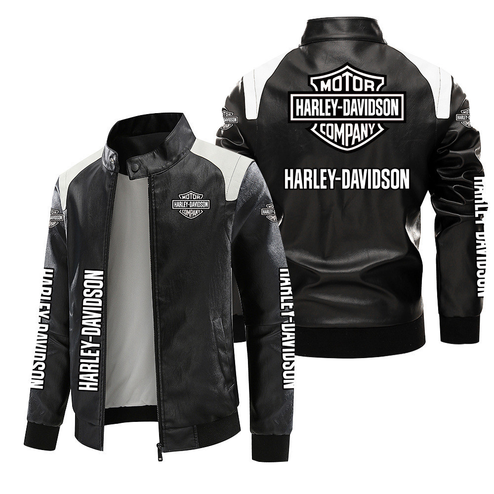 Harley-davidson Jaqueta de couro com logotipo oficial para motocicleta ...