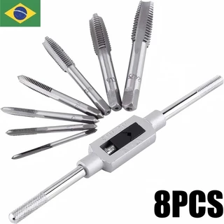 Jogo De Tarraxas Macho Para Abrir Roscas C/ 8 Peças M3 A M12 Resistente