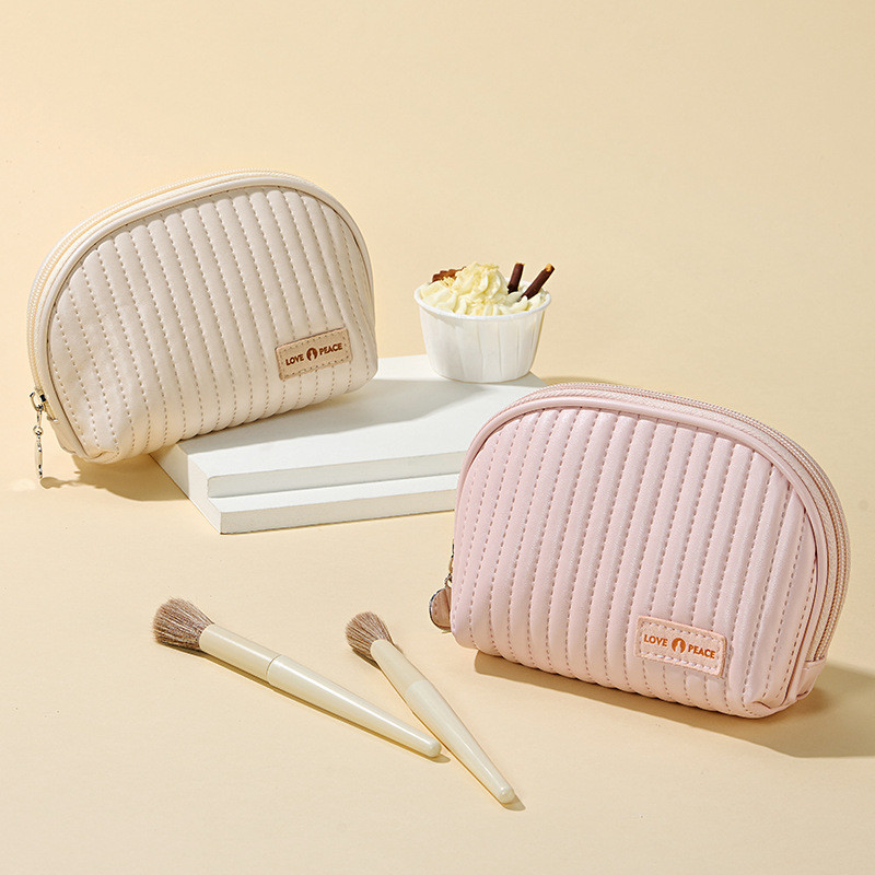 Novo bolo semicírculo bolsa de cosméticos bolsa de armazenamento de cosméticos bolsa de viagem bolsa de cosméticos atacado mini bolsa de cosméticos