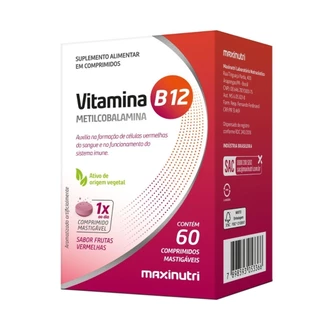 VITAMINA B12 MASTIGAVEIS - 60 caps MAXINUTRI em Oferta na Shopee