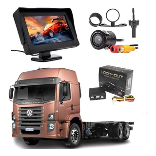 Monitor Lcd 4.3 Com Câmera De Ré 24v Caminhão Onibus Van