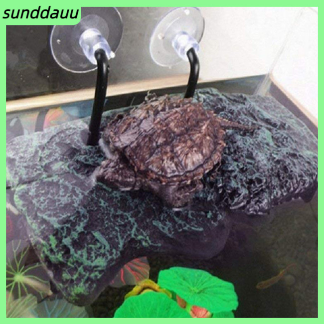 ki Plataforma De Tartaruga Bask Com Disco Sucção Retangular De Basking Aquarium Terrarium Decoration