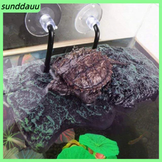 ki Plataforma De Tartaruga Bask Com Disco Sucção Retangular De Basking Aquarium Terrarium Decoration