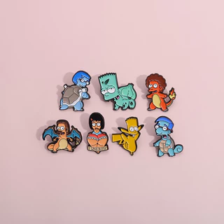 Engraçado Simpson Esmalte Pins Broches Criativos Elf Monster Broche Lapela Crachás Cartoon Jóias Presentes Para Crianças Amigas