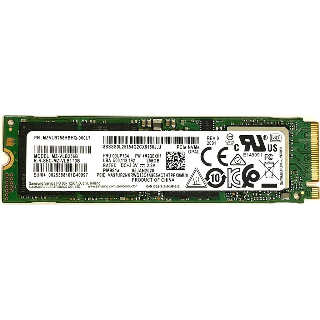 SSD M2 256GB SAMSUNG NVME PCI-E GEN3X4 - PM981 MZVLB256HBHQ