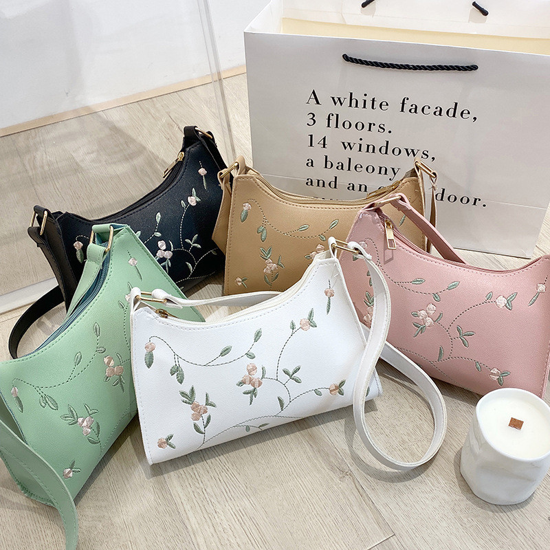 Bolsa Feminina Para O Ombro Um Só Edição Coreana Braço Bordada