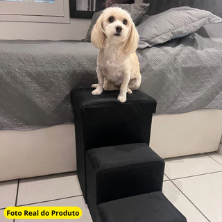Escada Pet Gato Cachorro Mdf Baú Suede Escadinha