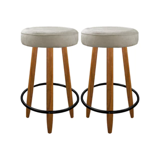 Kit 2 Banquetas Altas Madeira Industrial Cozinha Bar Assento