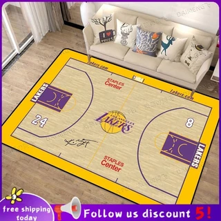 Se7ven✨Tapete Bedroom Bedside NBA Basketball Tapete Sala Sofá Mesa De Café Tapete Quarto Retângulo Criativo Rodada Personalizado Tapete De Assoalho