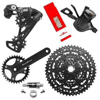 Grupo Relação Sunrace Dkm 1x9v Cassete 11/50 Pedivela Single 34d Mtb Kit Transmissão Completo
