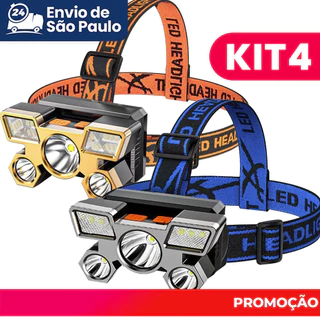 Lanterna De Cabeça USB Recarregável Super Brilhante À Prova D