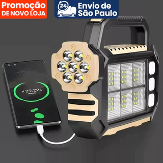 Refletor Solar Portátil Multifuncional , Lanterna Brilhante Para Acampamento Ao Ar Livre , Recarregável Por USB , Luz Ca