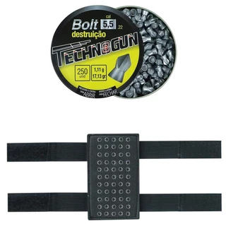 Chumbinho 5.5 Technogun Bolt Destruição 250un+portachumbinho