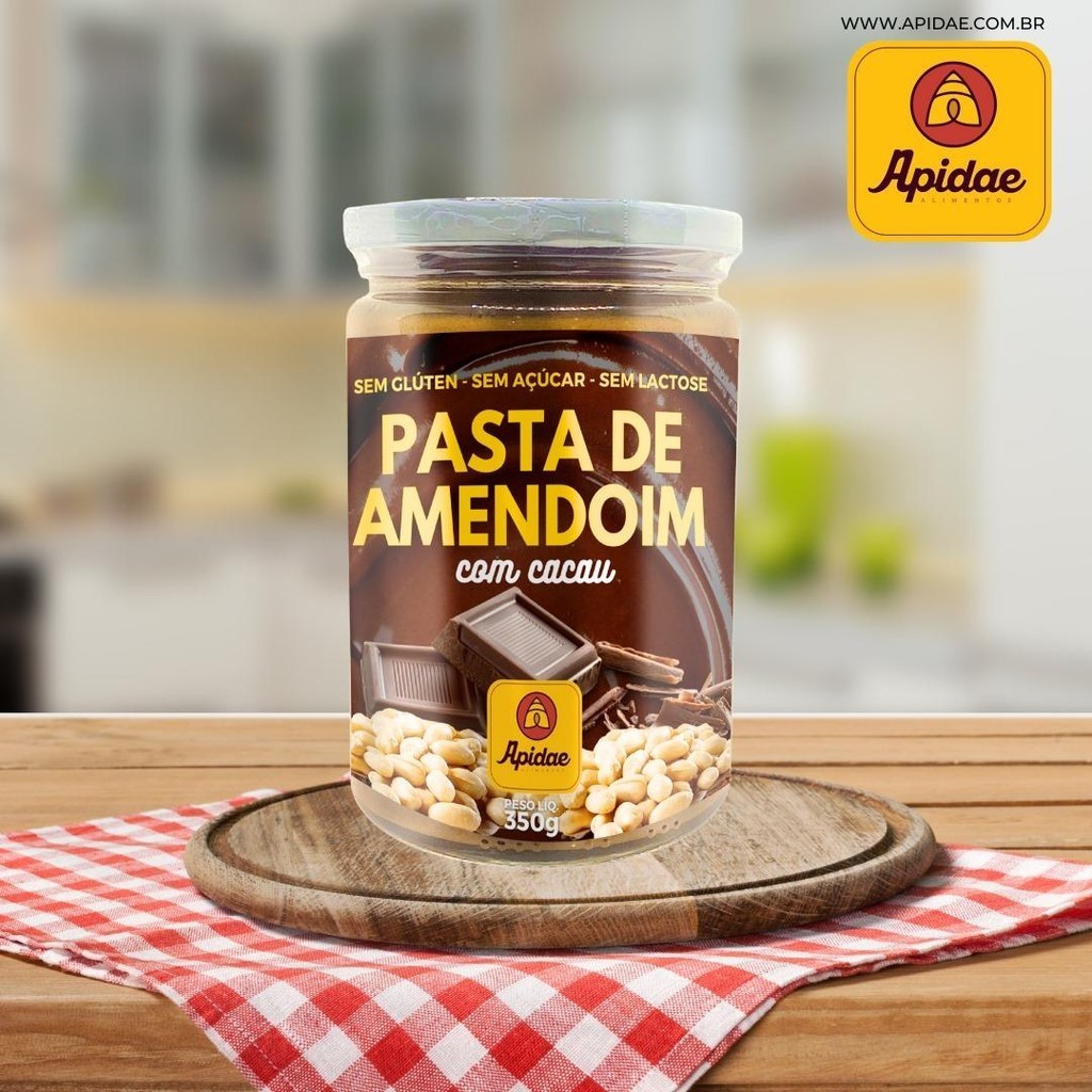 Pasta de Amendoim com Cacau (Caixa com 12 unidades) - Apidae Alimentos