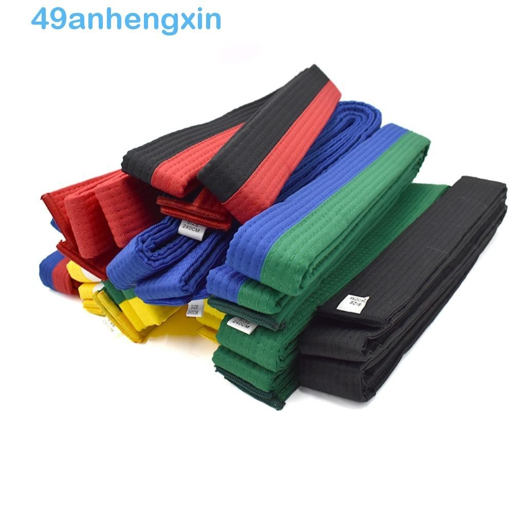 Cinto ANHENGXIN Taekwondo , Preto/Vermelho/Verde/Amarelo Uniforme udo Jiu jitsu Fitas Padrão , Cintura Protetora 2.2/2.8M Aleatório De Karate De Algodão Colorido Para Crianças Adultas TKD