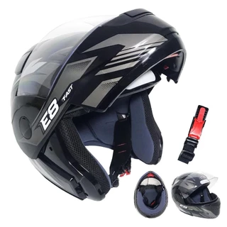 Capacete Moto Ebf Feminino E08 Fast Preto Prata Tamanho 58