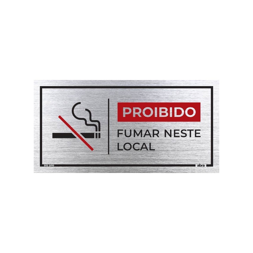 Placa de Sinalização Proibido Fumar Neste Local 20x10 cm Placa com ...