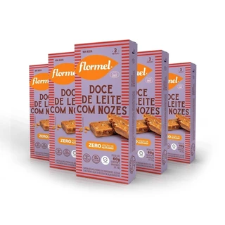 Kit Doce De Leite Com Nozes Flormel Zero Açúcar Com 5 Unidades