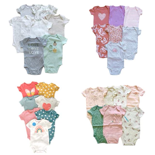 Kit 7 Body Carters Manga Curta Bebê Menino Menina