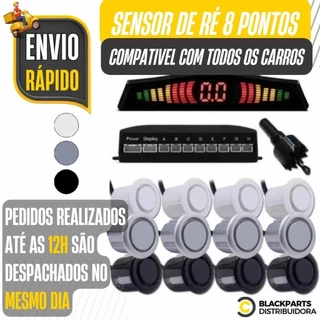 Sensor De Estacionamento Ré Dianteiro E Traseiro 8 Pontos