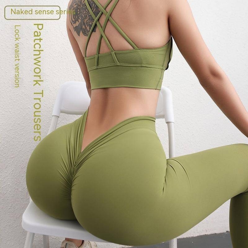 calça academia feminina calça esportiva feminina calça legging Yoga Mulher Novo Estilo Pêssego Traseiro V Calça de Yoga Nua Calça de Yoga Mulher ins High Waist Hip-Lifting Calça Esportiva de Pêssego Chrysanthemum
