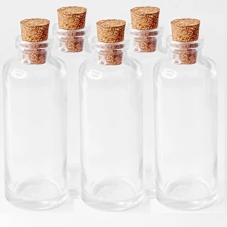 Kit 50 Frascos Vidro Cilindrico Comprido Pen 15ml C/ Rolha