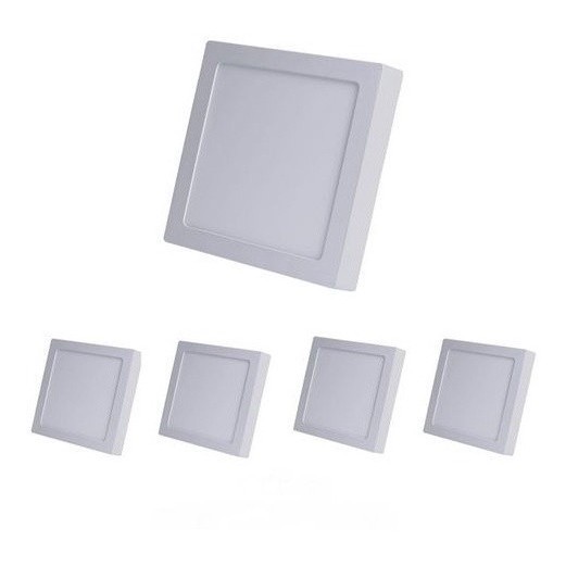 Kit 5 Painel Plafon Led Sobrepor Quadrado 18w Teto Bivolt