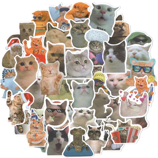 50/45Pcs Gatos Engraçados Autocolantes Emoji Série Para Bagagem De Portáteis Decalques À Prova D'água