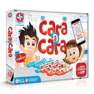 JOGO CARA A CARA ESTRELA COM APLICATIVO APP ORIGINAL BRINQUEDOS MESA FAMÍLIA 2 TABULEIROS CLÁSSICOS