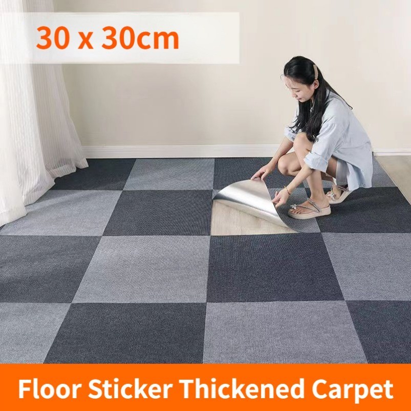 Autocolante De Piso Espessado Tapete Decoração De Quarto-30 X 30CM Antiderrapante