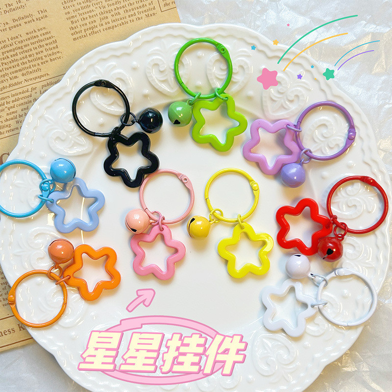 Chaveiro de acrílico estrela de cinco pontas colorido pingente de fone de ouvido de dopamina pingando pequena decoração de bolsa de casal fresca chaveiro personalizadoAdequado para bolsas, mochilas, chaves, acessórios de telefone celular,