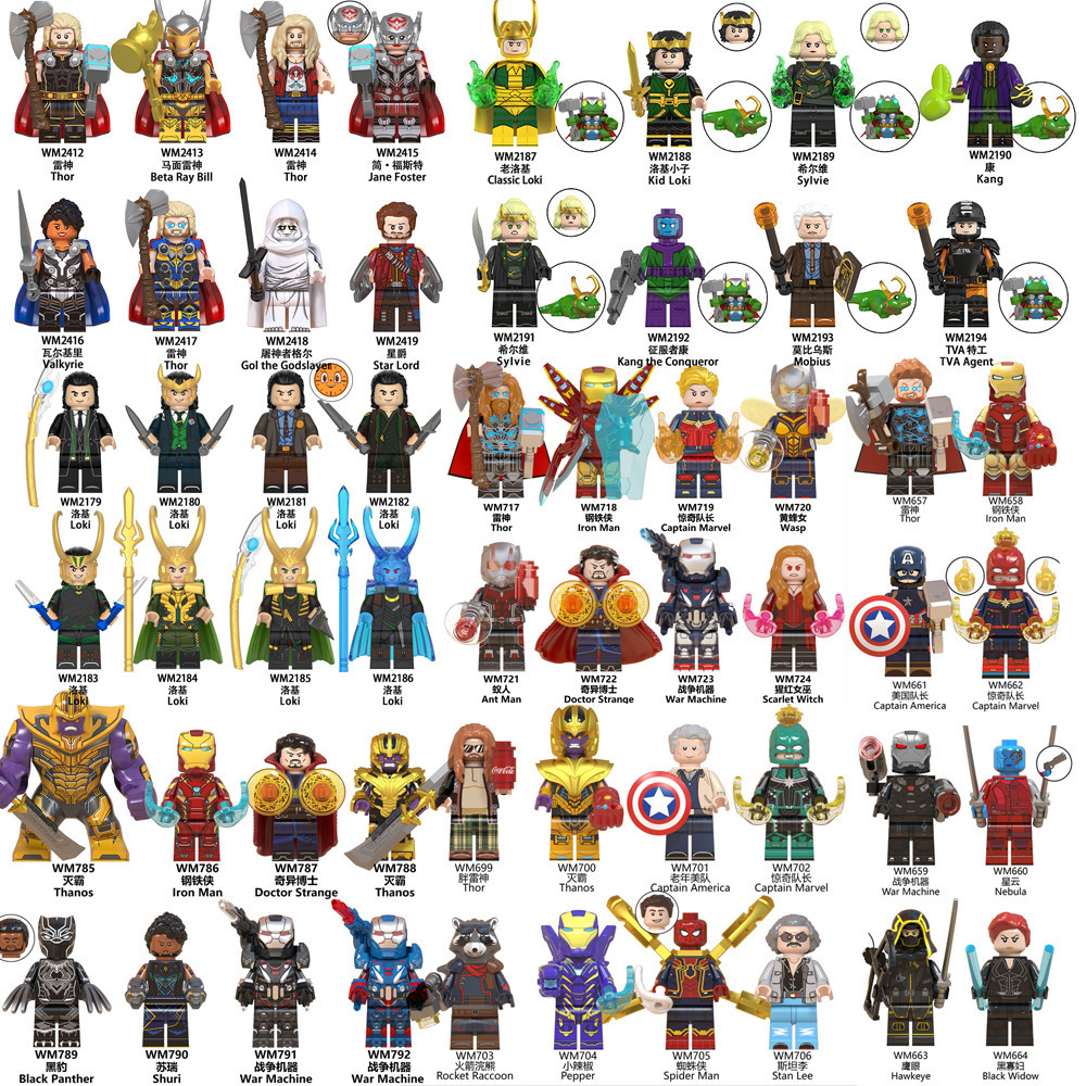 Figuras De Blocos De Construção De Super-Heróis Homem De Ferro Loki Thor Kang , O Conqueror Toy Minifiguras