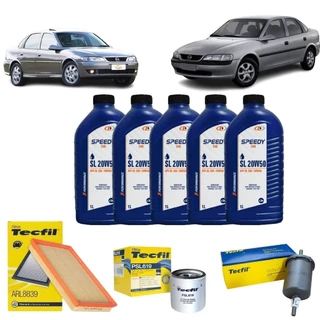 Kit Troca De Oleo E Filtros Vectra 2.2 Gls 8v 20w50 API SL Mineral revisão original Chevrolet
