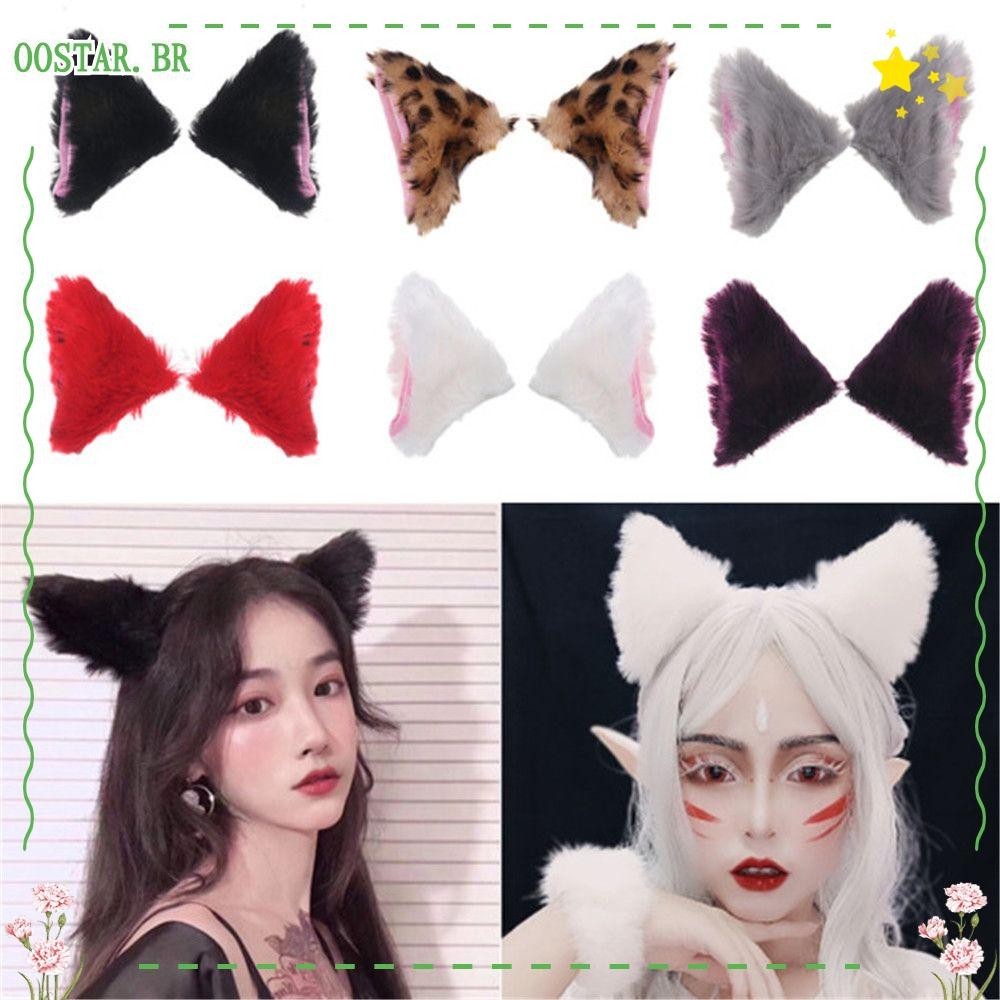 OOSTAR 1 Par Orelha De Gato Clip De Anime Cosplay Acessórios De Cabelo |  Shopee Brasil