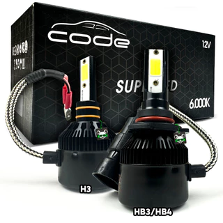 Kit Par Lâmpada Automotiva Super Led Code 3900 Lúmens 6000k Encaixe HB3/HB4 e H3