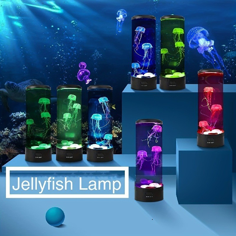 Lâmpada De LED Água-Viva Lava 7 Luz De Mudança De Cor Para Decoração De Mesa De Iluminação Noturna Aquário Vivo