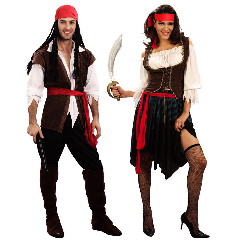 Cosplay Traje de Halloween Traje Adulto Traje de Desempenho Traje Pirata Personagem Adulto Traje Pirata do Caribe Co