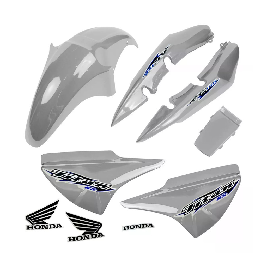 Kit Carenagem Titan 150 Prata 2006 2007 2008 + Adesivos