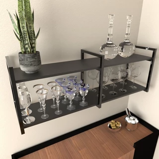 Prateleira industrial banheiro organizador preto preta pratileira parede suporte suspensa E-nichos em Oferta na Shopee