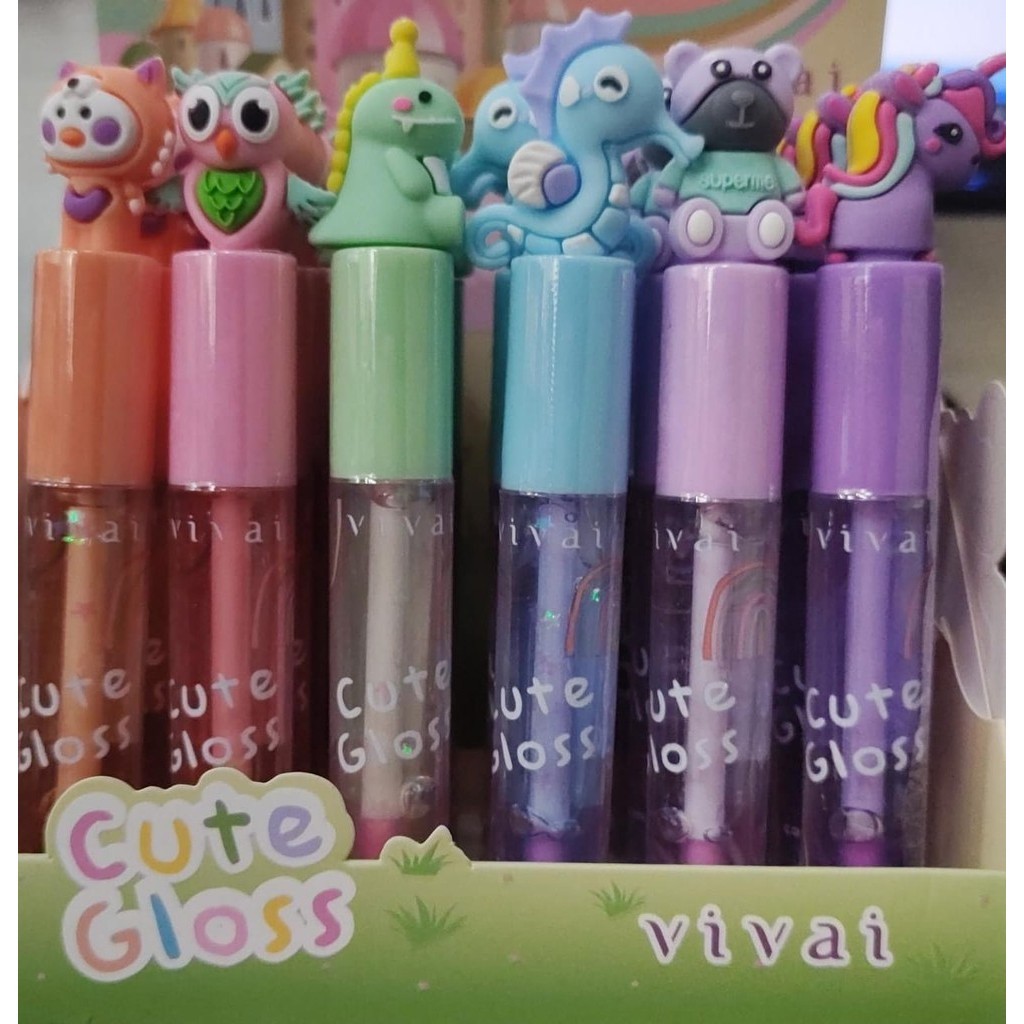 Gloss Infantil Vivai Cute Gloss Bichinhos Incolor | Shopee Brasil