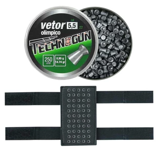 CHUMBINHO TECHNOGUN VETOR OLÍMPICO 14,24 GR 250UN. 5.5MM + PORTA CHUMBINHOS