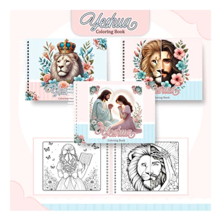 Livro De Colorir Cristão Jesus 50 Folhas 180g Capa Dura Pronta Entrega